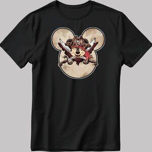 Mickey Mouse Pirate Cosplay Disney Cartoon Fan Gift Graphic Character T-Shirt 90